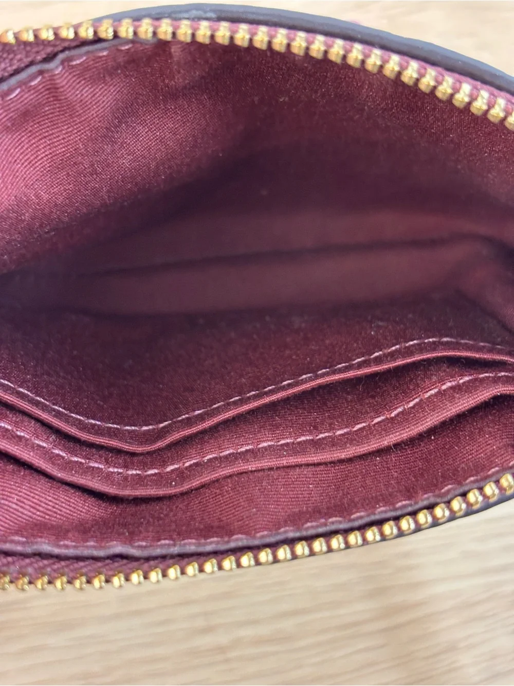 Coach Signature Embossed Leather Wristlet - Wine LIKE NEW!